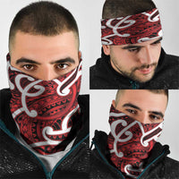 Aotearoa Maori Kowhaiwhai Neck Gaiter Whero Puhoro and Patiki LT9 - Polynesian Pride