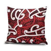Aotearoa Maori Kowhaiwhai Pillow Cover Whero Puhoro and Patiki LT9 Red - Polynesian Pride