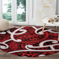 Aotearoa Maori Kowhaiwhai Round Carpet Whero Puhoro and Patiki LT9 - Polynesian Pride