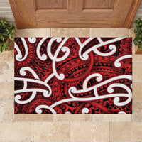 Aotearoa Maori Kowhaiwhai Rubber Doormat Whero Puhoro and Patiki LT9 Red - Polynesian Pride