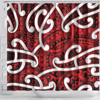 Aotearoa Maori Kowhaiwhai Shower Curtain Whero Puhoro and Patiki LT9 - Polynesian Pride