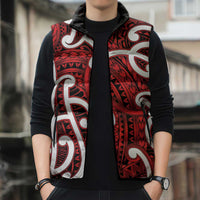 Aotearoa Maori Kowhaiwhai Sleeveless Puffer Jacket Whero Puhoro and Patiki LT9 - Polynesian Pride