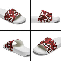 Aotearoa Maori Kowhaiwhai Slide Sandals Whero Puhoro and Patiki LT9 - Polynesian Pride