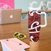 Aotearoa Maori Kowhaiwhai Tumbler With Handle Whero Puhoro and Patiki LT9 - Polynesian Pride