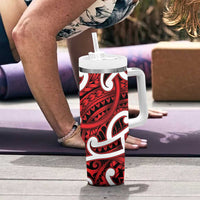 Aotearoa Maori Kowhaiwhai Tumbler With Handle Whero Puhoro and Patiki LT9 - Polynesian Pride