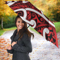 Aotearoa Maori Kowhaiwhai Umbrella Whero Puhoro and Patiki LT9 - Polynesian Pride