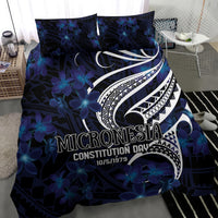 Micronesia Constitution Day Bedding Set Since 1979 with Polynesian Hibiscus Pattern LT9 - Polynesian Pride