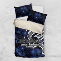 Micronesia Constitution Day Bedding Set Since 1979 with Polynesian Hibiscus Pattern LT9 US Twin 172cm x 218cm Blue - Polynesian Pride