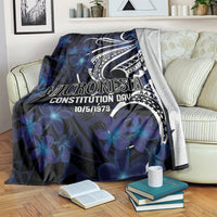 Micronesia Constitution Day Blanket Since 1979 with Polynesian Hibiscus Pattern LT9 Blue - Polynesian Pride
