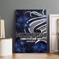 Micronesia Constitution Day Canvas Wall Art Since 1979 with Polynesian Hibiscus Pattern LT9 - Polynesian Pride