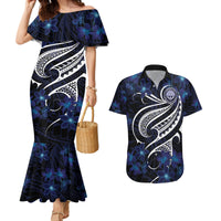 Micronesia Constitution Day Couples Matching Mermaid Dress and Hawaiian Shirt Since 1979 with Polynesian Hibiscus Pattern LT9 Blue - Polynesian Pride