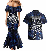Micronesia Constitution Day Couples Matching Mermaid Dress and Hawaiian Shirt Since 1979 with Polynesian Hibiscus Pattern LT9 - Polynesian Pride