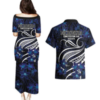 Micronesia Constitution Day Couples Matching Puletasi and Hawaiian Shirt Since 1979 with Polynesian Hibiscus Pattern LT9 - Polynesian Pride