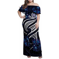 Micronesia Constitution Day Family Matching Off Shoulder Maxi Dress and Hawaiian Shirt Since 1979 with Polynesian Hibiscus Pattern