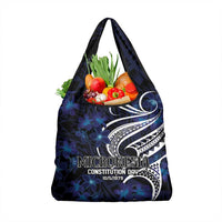 Micronesia Constitution Day Grocery Bag Since 1979 with Polynesian Hibiscus Pattern LT9 1-pack One Size Blue - Polynesian Pride