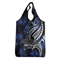 Micronesia Constitution Day Grocery Bag Since 1979 with Polynesian Hibiscus Pattern LT9 - Polynesian Pride