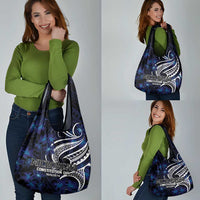 Micronesia Constitution Day Grocery Bag Since 1979 with Polynesian Hibiscus Pattern LT9 - Polynesian Pride