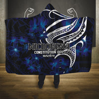 Micronesia Constitution Day Hooded Blanket Since 1979 with Polynesian Hibiscus Pattern LT9 One Size Blue - Polynesian Pride