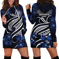 Micronesia Constitution Day Hoodie Dress Since 1979 with Polynesian Hibiscus Pattern LT9 - Polynesian Pride