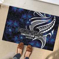 Micronesia Constitution Day Rubber Doormat Since 1979 with Polynesian Hibiscus Pattern LT9 - Polynesian Pride