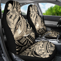 Polynesian Shark Tribal Tattoo Car Seat Cover Beige Style
