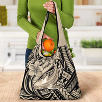 Polynesian Shark Tribal Tattoo Grocery Bag Beige Style LT9 - Polynesian Pride