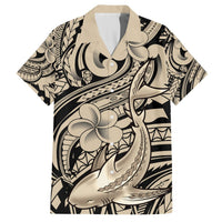 Polynesian Shark Tribal Tattoo Hawaiian Shirt Beige Style LT9 Beige - Polynesian Pride