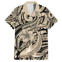 Polynesian Shark Tribal Tattoo Hawaiian Shirt Beige Style LT9 Beige - Polynesian Pride