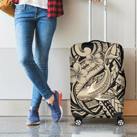 Polynesian Shark Tribal Tattoo Luggage Cover Beige Style
