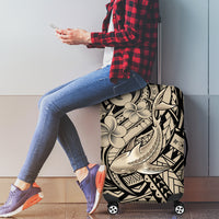 Polynesian Shark Tribal Tattoo Luggage Cover Beige Style