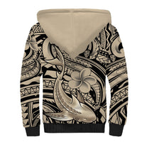Polynesian Shark Tribal Tattoo Sherpa Hoodie Beige Style LT9 - Polynesian Pride