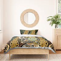 Wallis and Futuna Victory Day Bedding Set Since 1945 with Polynesian Platinum Floral Tribal