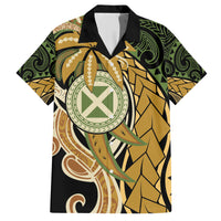 Wallis and Futuna Victory Day Hawaiian Shirt Since 1945 with Polynesian Platinum Floral Tribal LT9 Red - Polynesian Pride