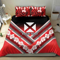 Personalised Wallis et Futuna Bedding Set Hibiscus and Polynesian Tribal Tattoos LT9 - Polynesian Pride