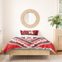 Personalised Wallis et Futuna Bedding Set Hibiscus and Polynesian Tribal Tattoos LT9 - Polynesian Pride