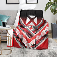Personalised Wallis et Futuna Blanket Hibiscus and Polynesian Tribal Tattoos LT9 - Polynesian Pride