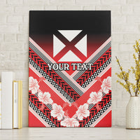 Personalised Wallis et Futuna Canvas Wall Art Hibiscus and Polynesian Tribal Tattoos LT9 Without Frame Red - Polynesian Pride