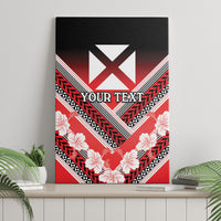 Personalised Wallis et Futuna Canvas Wall Art Hibiscus and Polynesian Tribal Tattoos LT9 - Polynesian Pride