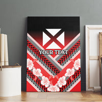 Personalised Wallis et Futuna Canvas Wall Art Hibiscus and Polynesian Tribal Tattoos LT9 - Polynesian Pride