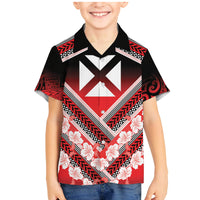 Personalised Wallis et Futuna Family Matching Mermaid Dress and Hawaiian Shirt Hibiscus and Polynesian Tribal Tattoos