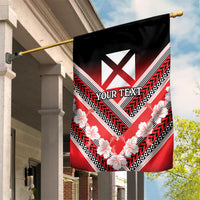 Personalised Wallis et Futuna Garden Flag Hibiscus and Polynesian Tribal Tattoos LT9 House Flag Red - Polynesian Pride