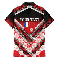 Personalised Wallis et Futuna Hawaiian Shirt Hibiscus and Polynesian Tribal Tattoos LT9 - Polynesian Pride