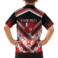 Personalised Wallis et Futuna Hawaiian Shirt Hibiscus and Polynesian Tribal Tattoos LT9 - Polynesian Pride