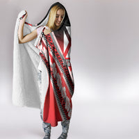 Personalised Wallis et Futuna Hooded Blanket Hibiscus and Polynesian Tribal Tattoos LT9 - Polynesian Pride