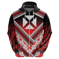 Personalised Wallis et Futuna Hoodie Hibiscus and Polynesian Tribal Tattoos LT9 - Polynesian Pride