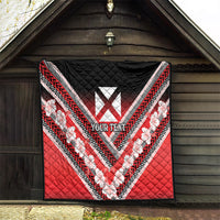 Personalised Wallis et Futuna Quilt Hibiscus and Polynesian Tribal Tattoos