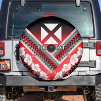 Personalised Wallis et Futuna Spare Tire Cover Hibiscus and Polynesian Tribal Tattoos LT9 Red - Polynesian Pride