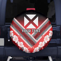 Personalised Wallis et Futuna Spare Tire Cover Hibiscus and Polynesian Tribal Tattoos LT9 - Polynesian Pride