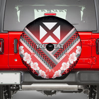 Personalised Wallis et Futuna Spare Tire Cover Hibiscus and Polynesian Tribal Tattoos LT9 - Polynesian Pride