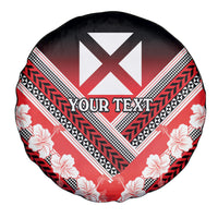 Personalised Wallis et Futuna Spare Tire Cover Hibiscus and Polynesian Tribal Tattoos LT9 - Polynesian Pride